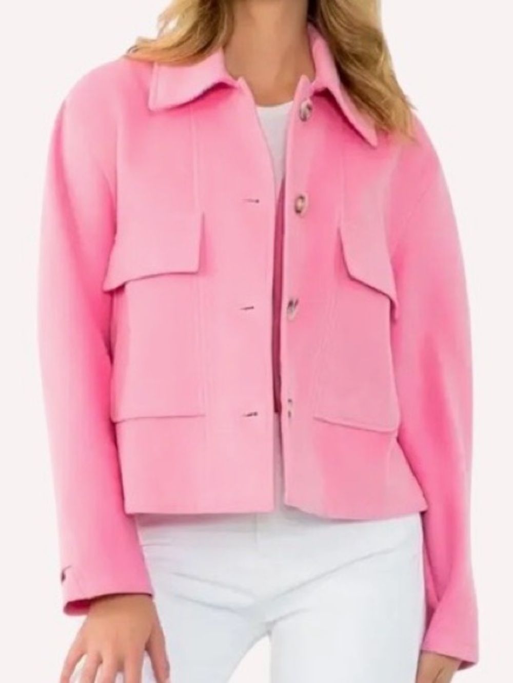 NWT! THML Pink Button Up Jacket Size Small
